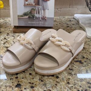 Pierre Dumas Cream Chain Mules